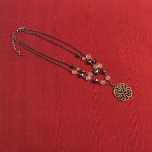 Antiqued Silver-tone Double Strand Necklace